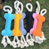 Durable Felt Bone Rope Dog Toy, Interactive Tug-of-War Pet Chew Toy for Puppy, Teething Toy for Small Medium Dogs