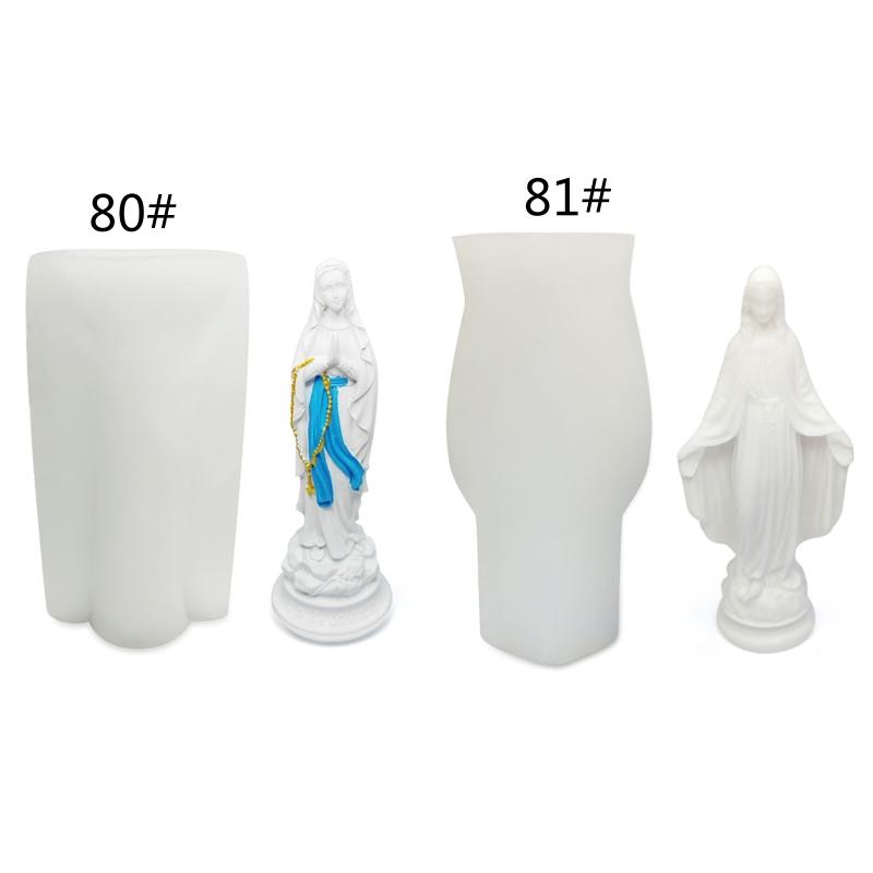 3D Retro Virgin Mary Sculpture Silicone Mold Diy Classical Cake Chocolate Mold Fortune Soap Mould for Godmother Gift