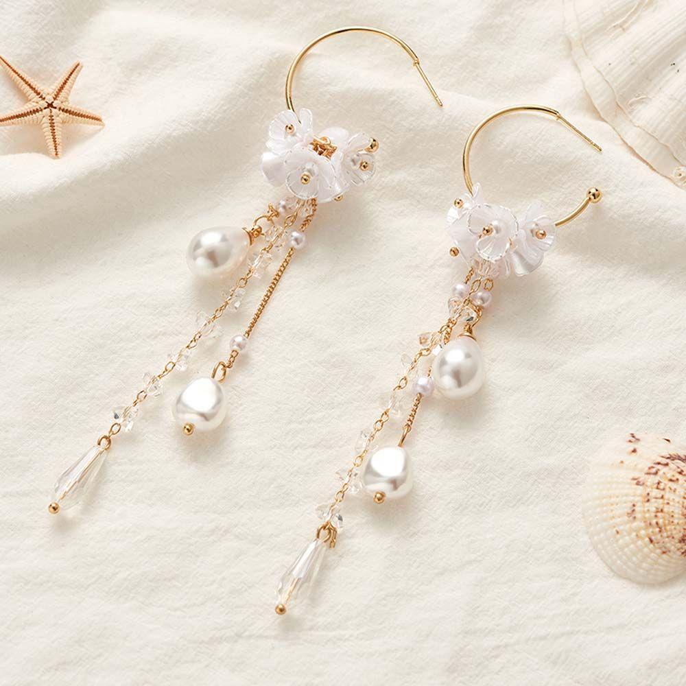 Beads Long Water drop Fringed For Women Dangle Earrings Tassels Earrings Drop Earrings Jewelry