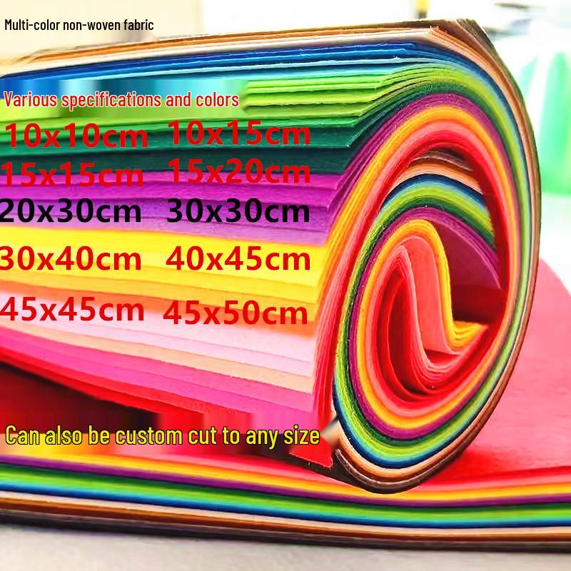 1mm mehrfarbiges Vliesstoff - 40 Farbtöne für Kindergarten-Bastelprojekte & Handarbeiten