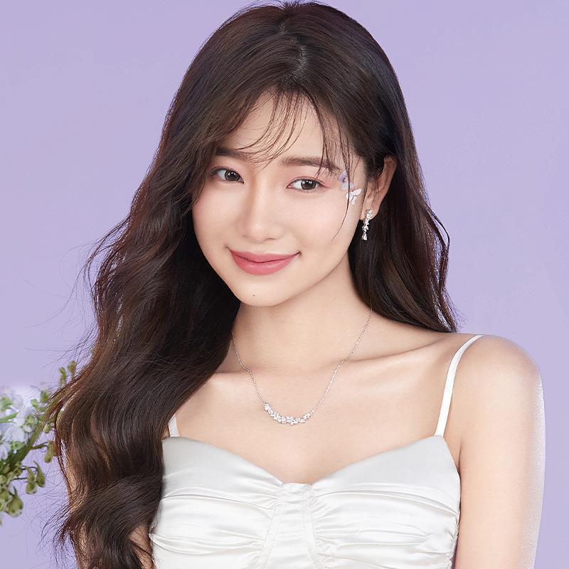 Ju Jingyi Wisteria Series Cupronickel Smiling Clavicle Necklace for Women