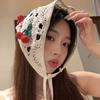 Flower Ethnic Style Turban Cherry Bohemian Hair Band Elegant Crochet Bandana  Girl Hair Accessories