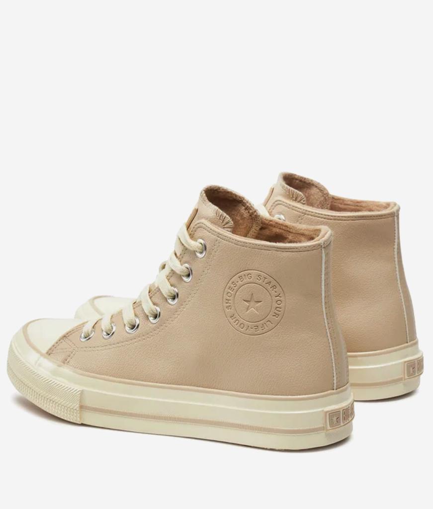 Big Star OO274934 - Damen beige gefütterte High-Top-Sneaker