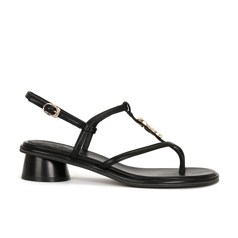 Spot second hair! Grape mother same shoes holiday wind thin belt pinch metal buckle design low heel buckle belt sandals women