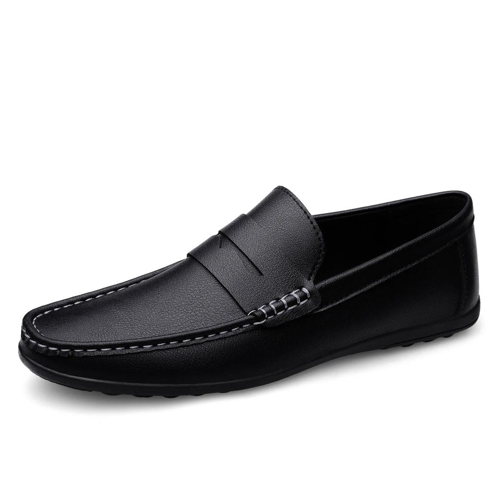 Leather men's shoes summer new driving flat casual style men's shoes trendy fashion outdoor lazy loafers men's shoes