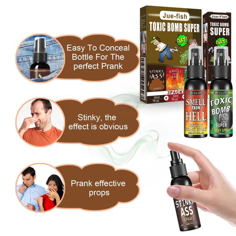 1pcs-3pcs 30ml Halloween Props Liquid Fart Spray Non Toxic Stink  Ass-Smelly Stinky Gas Prank Toy Joke Party Supplies