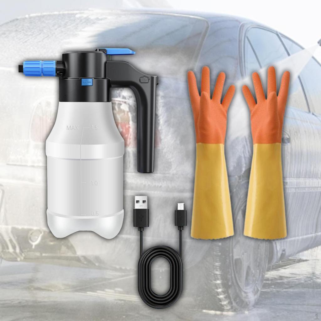 1.5L Electric Foam Sprayer Auto Wash Spray Bottle Pressure Plant Watering