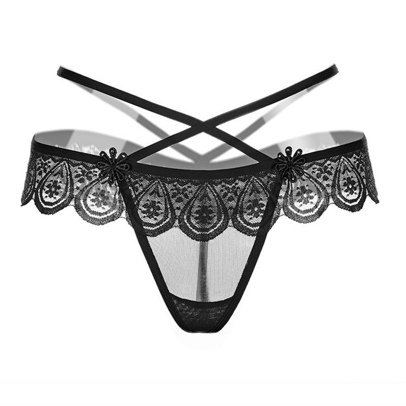 Lace Panties For Sex Open Crotch Briefs With Pearls Women Thongs And G Strings Sexy Transparent Lingerie Underwear