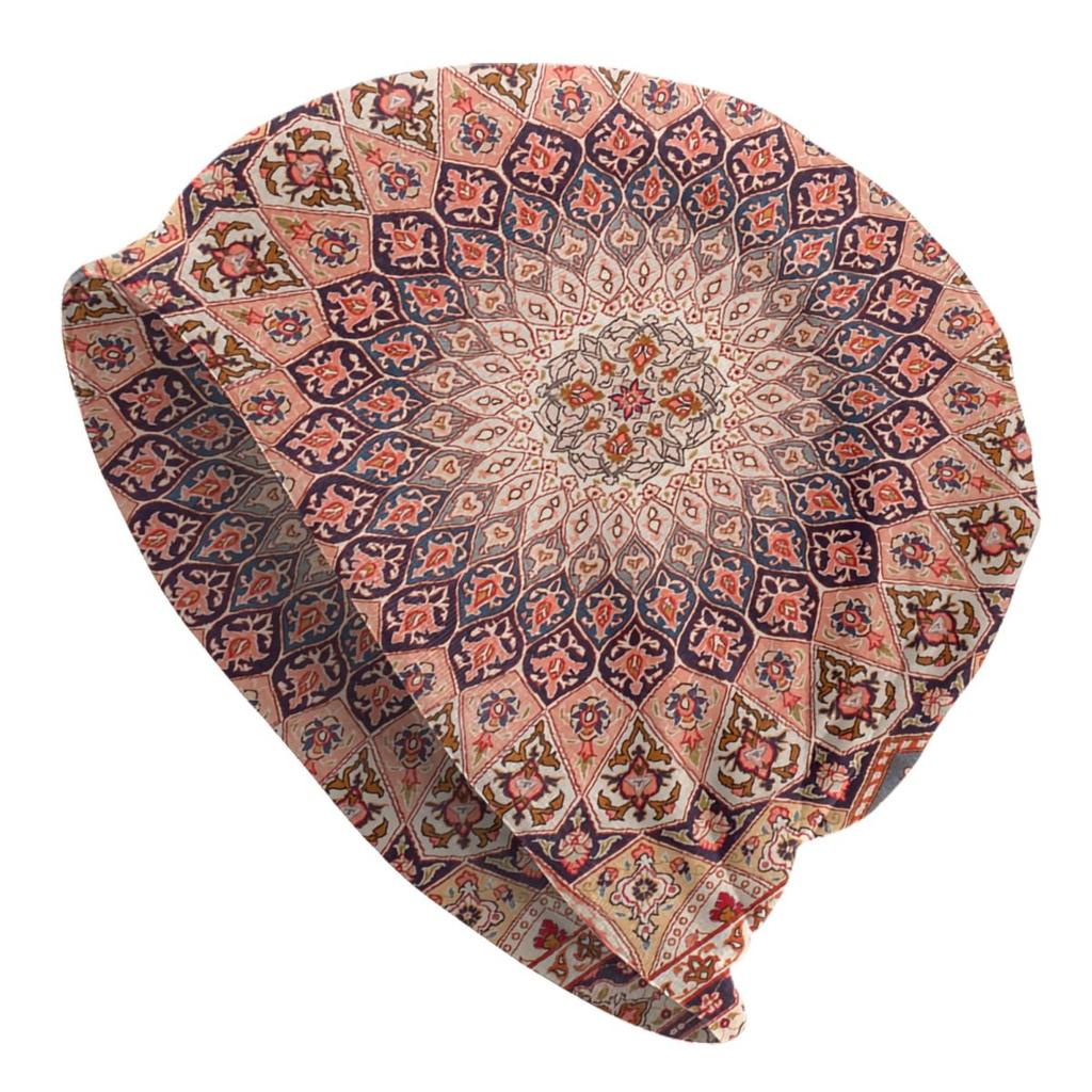 Custom Bohemian Persian Style Rug Beanie Cap  Bonnet Knit Hats  Outdoor Ski Retro Turkish Ethnic Kilim Skullies Beanies Caps