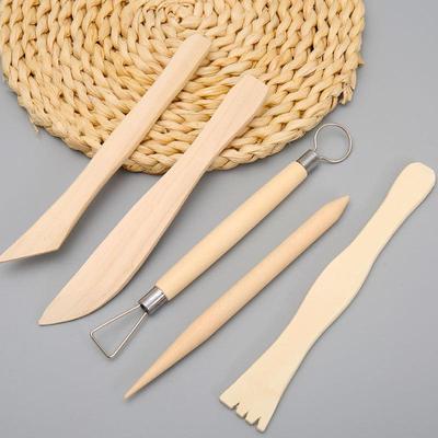 Ceramic Pottery Clay 5-Piece Sculpting Tool Set for DIY Art Projects.