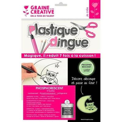 Plastique dingue 9 feuilles 26 x 20 cm - Phosphorescent