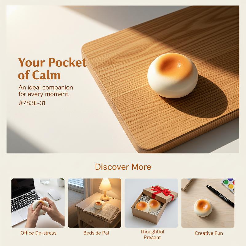 Mini Steamed Bread Squeeze Toy Realistic Soft Slow Rising Stress Relief Toy For Office Desk Relaxation