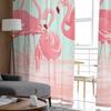 Luxury Tulle Curtains Summer Flamingo Tropical Living Room Kitchen Chiffon Curtain Youth Bedroom Sheer Floor Valance Curtain