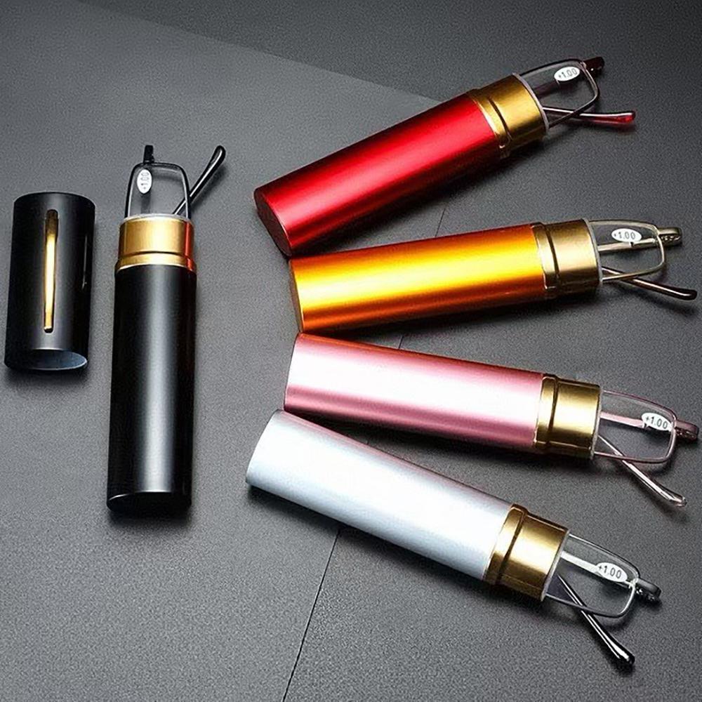 Mini Portable Reading Glasses Ultralight Hyperopia Glasses with Box Metal Frame Men Women Reading Eyewear Presbyopia Eyeglasses