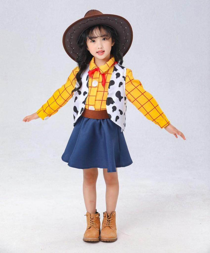 [SCLYX] Holz-Kostüm für Mädchen, Süßes Halloween-Kostüm, Perfekt für Vorschule, Veranstaltungen oder Halloween (#23065) (Mädchen, Größe 120cm)