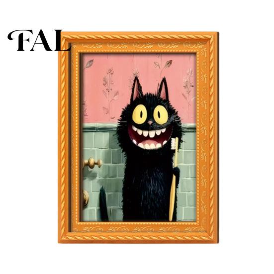 Decorative Soft Magnetic Stickers Wooden Black Cat Fridge Magnet, Seasonal Cartoon Kitchen Bathroom Decor, Autumn Home Decorations Cute Theme