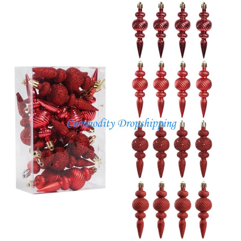 Y5JC Plastic Holiday Decorations Curved Long Tip Design Colorful Christmas Hanging Pendant For Event Home Decoration красный