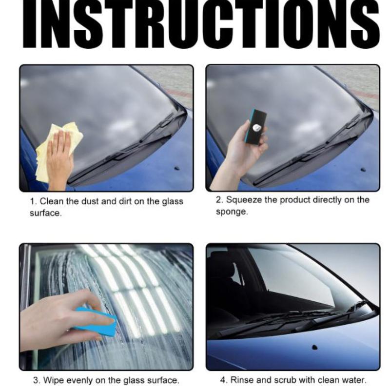 1PC Glass Oil Film Remover Decontamination Rainproof Oil Film Cleaning Car Front Windshield Window
