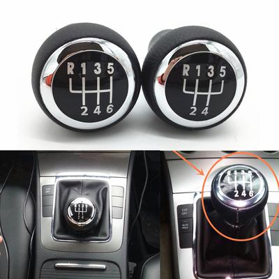 5/6-växlad läder manuell växlingsknopp Spak växelpenna för Volkswagen VW Passat B6 2005-2011 Bilstylingtillbehör