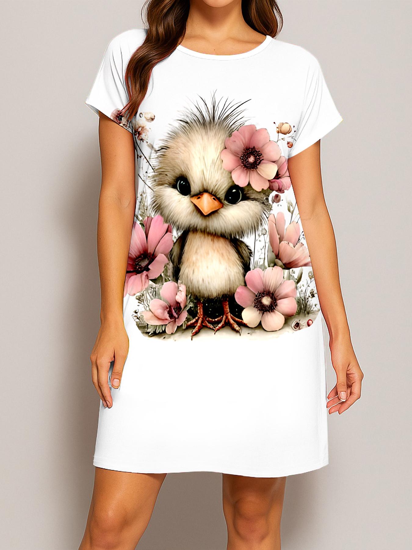 

Cartoon Chick Among Flowers Printed Nightgown PajamasElegant and Leisure. Suitable for All Seasons. Machine Washable. Birthday Or Anniversary Gif 2XL дубильна кора