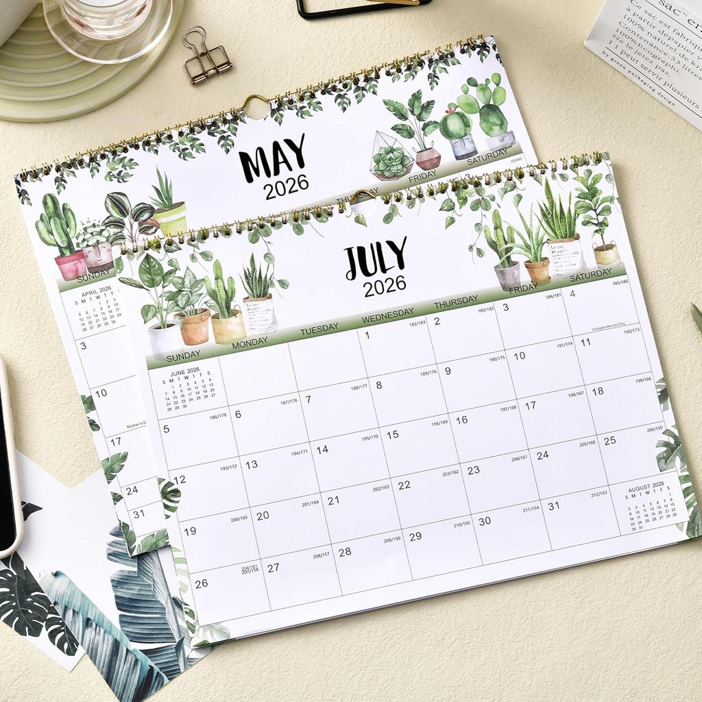 2026 Calendar - 2026 Wall Calendar, Jan. 2026 - Dec. 2026, 12-Month Calendar, 15" x 11.5", Twin-Wire Binding + Hanging Hook + Thick Paper + Unruled