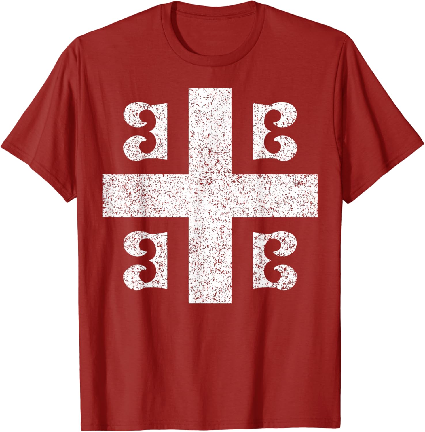 Serbian Cross Flag Coat of Arms Serbia Orthodox Church T-Shirt Short Sleeve Casual 100% Cotton Shirt S