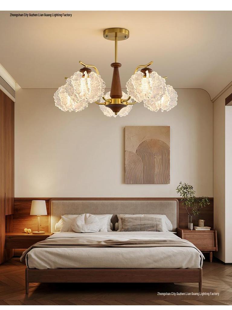 Retro American Chandelier: Versatile Living Room, Bedroom & Dining Lamp with Persimmon Design
