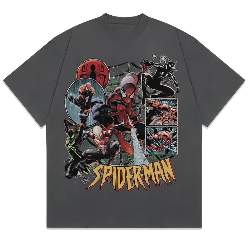 Pánská a dámská trička s grafickým potiskem Spider-Mana, letní z čisté bavlny, outdoorové sporty, podzimní a zimní spodní prádlo