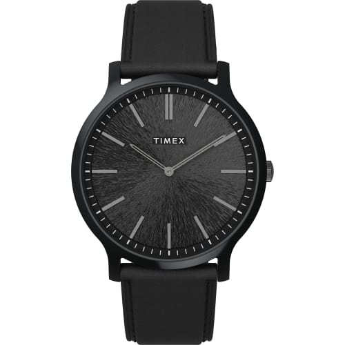 

Timex Men s Gallary 40mm Watch, Black/Black/Black, One Size, Modern Design