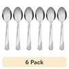 4 Piece Swirl Stainless Steel Teaspoon Set 6 Pack Kitchen Utensils Dishwasher Safe Ergonomic Handle Durable Dining Essentials