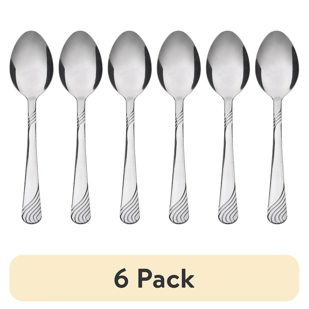 

4 Piece Swirl Stainless Steel Teaspoon Set 6 Pack Kitchen Utensils Dishwasher Safe Ergonomic Handle Durable Dining Essentials United States