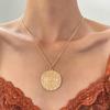Pirates Of The Caribbean Aztec Gold Color Coin Necklace Retro Skull Pendant Punk Hip Hop Necklace