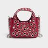 Hollow Rivet Women Handbag Small Size Pu Leather Toiletry Organizer Pouch Chains Shoulder Portable Crossbody Bags Casual Wear
