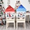 Cartoon Snowflakes Christmas Decorations Kitchen Santa Claus Hat Dining Table Home Decoration Christmas Chair Covers