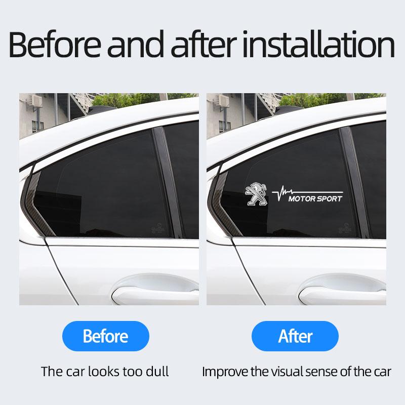 2Pcs Car Body Trunk Window Logo Sticker Decal Decor For Peugeot 5008 508 408 4008 308 3008 208 2008 Landtrek Rifter Valve cap