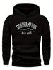 Plus Size Southampton New York Legacy Hoodie - Lässiger Schwarzer Pullover mit Geometrischem Design