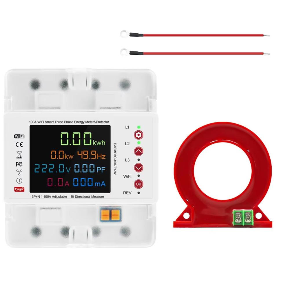 Smart WiFi Meter Three-phase Energy Meter Adjustable Overcurrent Limit