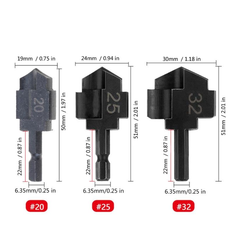 20/25/32mm Stufenbohrer zum Aufweiten von Wasserrohren zum Ansen von Rohren Gefertigt aus 40Gr Stahl Effizientes Bohren