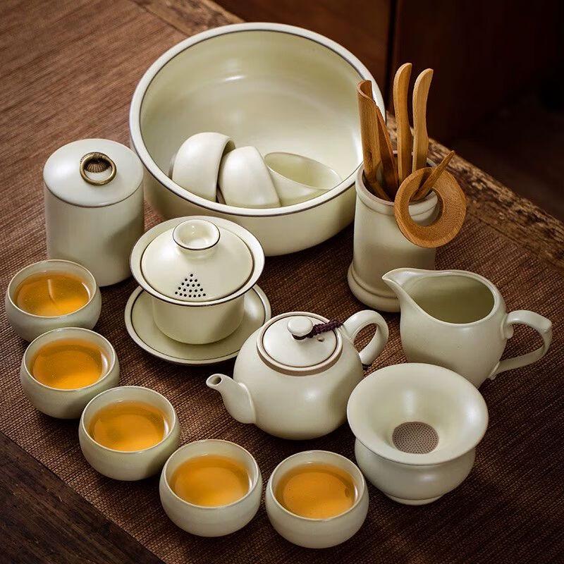 Qianyu Jingdezhen Ru Kiln Ceramic Tea Set