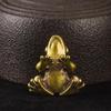 1PC Mini Brass Frog Statue Ornament Copper Animals Figurines Accessories Tea Pet