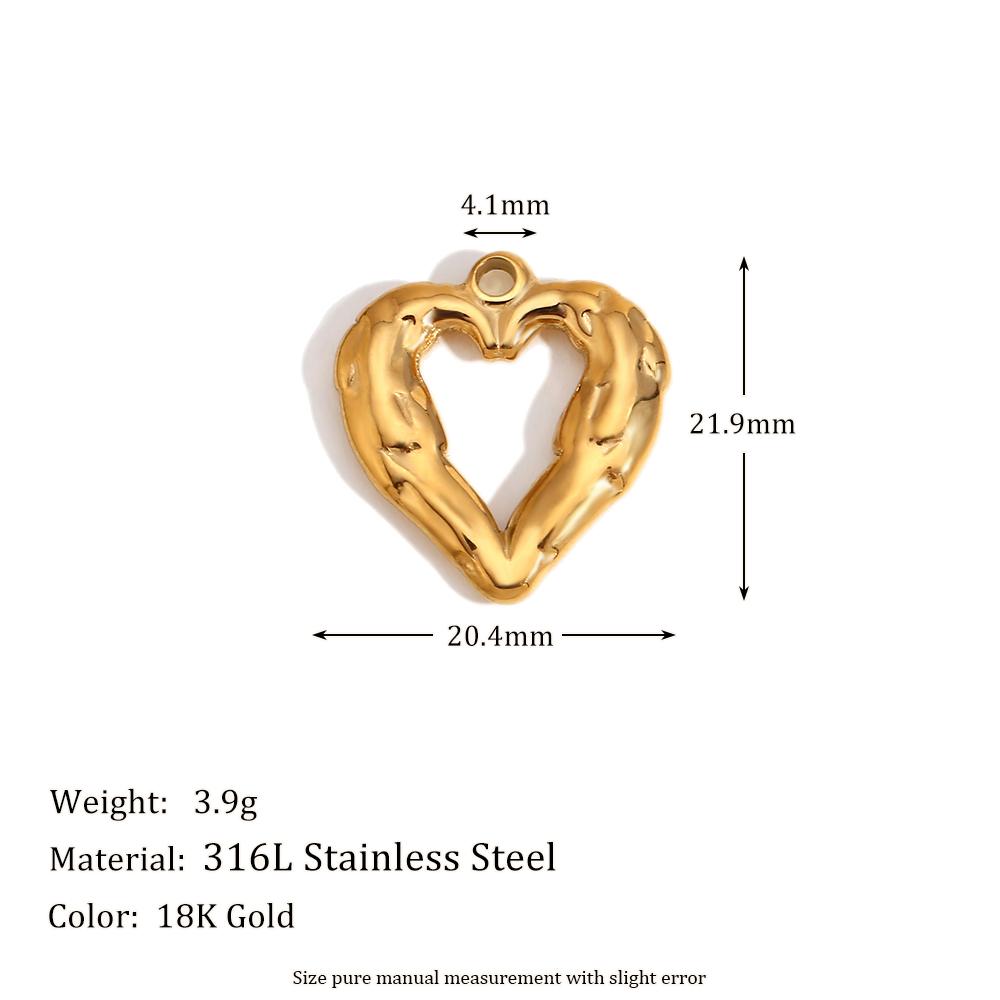 MamacitaSlay 316L Stainless Steel Heart Irregular Charms 18K Gold Plated Waterproof Jewelry For DIY Earrings Necklace Bracelet