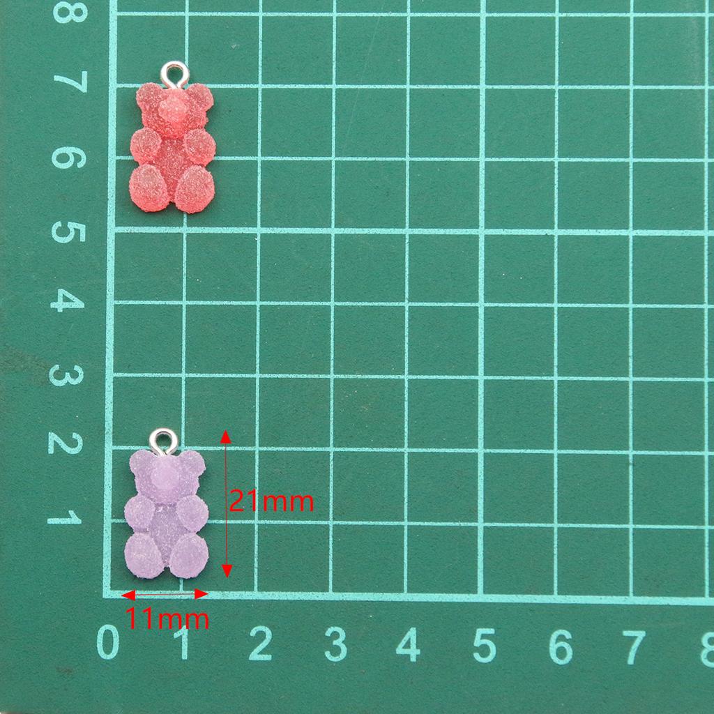 10pcs 11x21mm Cartoon Candy Colors Little Bear Resin Gummy Pendants Jewelry Making Drop Earrings Necklaces DIY Accessories