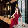 Design Halter Neck Dress Female Summer Royal Sister Style Slim Dress Long Dress Black Temperament Hip Skirt
