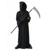 Children's Halloween Grim Reaper Costume with Red Light Eyes and Scythe