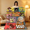 Cartoon T-The Loud House Family Comedy Kids Design Throw Soft Warm Flannel Blanket Lightweight for Sofa Bed Couch Travel Adults