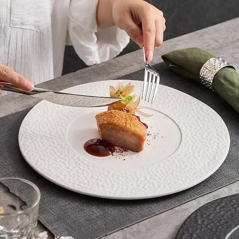 Matte Ceramic Flat Plate Serving Plate Steak Plate Pasta Dish Dessert Dish Sushi Dish Molecular Cuisine Restaurant Tableware