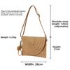 New Woven Texture Straw Crossbody Bag Hair Ball Pendant Envelope Shape Envelope Clutch White Khaki Shoulder Bag Travel Outing