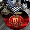 Custom Name,Galatasaray S.K pattern round rug,Carpet Rug for Living Room Bedroom Playroom ,Non-slip Floor Mat,Holiday Gifts and Birthday Gifts.