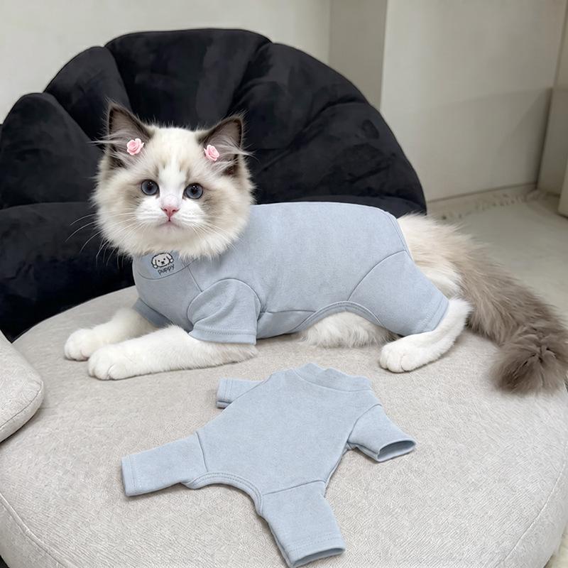 Dog German velvet warm four-legged clothes autumn and winter than bear teddy small dog cat pet bottoming shirt loungewear