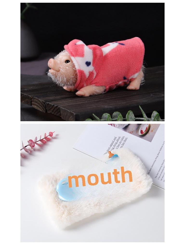 Silicone Animal Baby Bottle Set: Handmade Pig Outfit with Decompression Toy Model